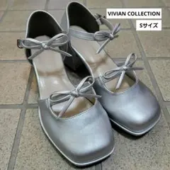 VIVIAN COLLECTION　厚底　パンプス　シルバー　リボンのサムネイル