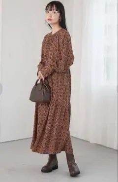earth music&ecologyステンドグラス柄ワンピース　サイズF