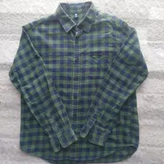 UNIQLO ユニクロ フランネルチェックシャツ 150 グリーン 子供用長袖