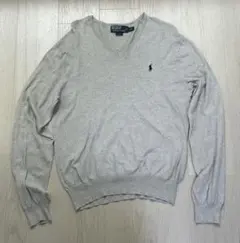 90s ポロ ラルフローレン 薄手 Vネック コットン ニット セーター
