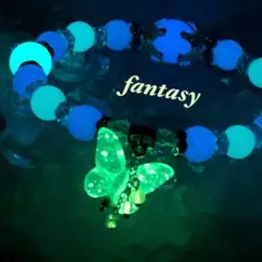 ブルールミナスストーン 夜光石 デザイン 蝶々チャーム 天然石 ブレスレット