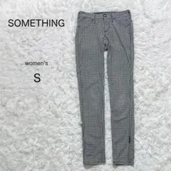 【サムシング】スリムパンツ スキニー【S】ギンガムチェック カジュアル