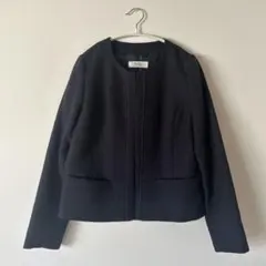 krone /ノーカラー ジャケット サイズL ネイビー