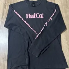 HUF ロンT 完売品 黒 ピンク　ロゴ