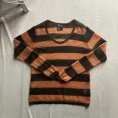 00s old ppfm /grunge 太ボーダーニット モヘヤ size:Mのサムネイル