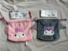 ふわふわフェイス巾着 マイメロディ クロミ 2点セット