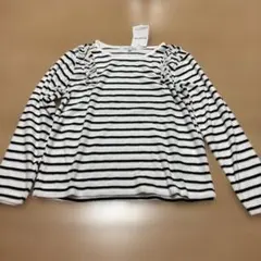 Aqua History ストライプ柄長袖カットソー 140