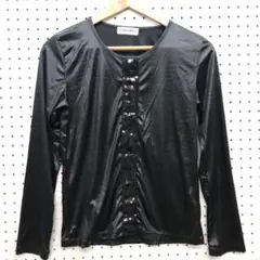 90's ミニマル グラム 古着 蛇 パイソン柄 スパンコール装飾 カットソーのサムネイル