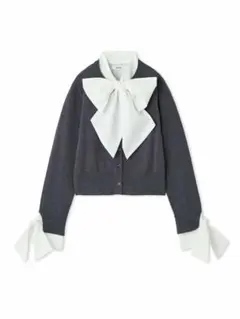 【SNIDEL】ボウタイドッキングニットプルオーバー