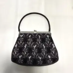 ビーズ刺繍 パーティバッグ　和装　クラッチバッグ 総ビーズ　がま口　昭和レトロ