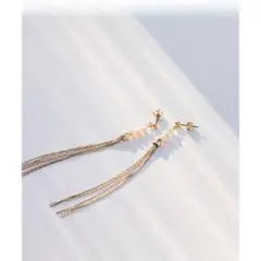 ゴールドフリンジパールピアス