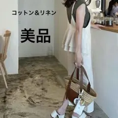 リネン　バックフリルサロペットパンツ オールインワン　アイボリー　Lagemmeのサムネイル