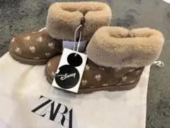ZARA ディズニー ファー付きブーツ14.3センチ