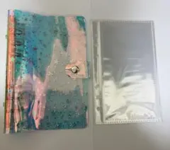 シール帳 キラキラ A6 星柄 クリアバインダー リフィル付2点セットレザー