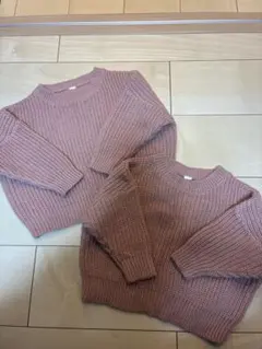 ピンク ニットセーター 90cm 100cm 2枚セット
