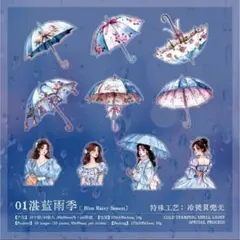 【同梱価格150円】　素晴らしい雨季ホログラムPETシール　コラージュ素材　A