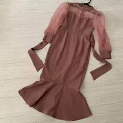 シースルー　ワンピース　eeyou DHOLIC ピンクベージュ