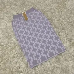 962 Lilidia 【M】グレー パターン入り タイトスカート ひざ丈のサムネイル
