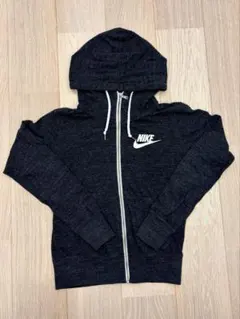 NIKE ナイキ ジップパーカー フーディー ワンポイントロゴ グレー M