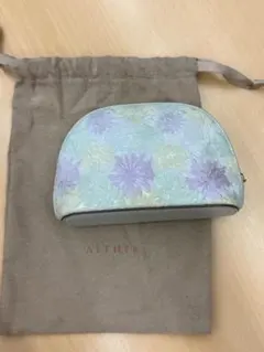 ☆未使用☆AETHER ジプソフィア かぶせ 長財布 ペールグリーン 押し花