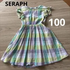 SERAPH チェック柄　100 ワンピース　ワンピ　ノースリーブのサムネイル