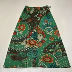 ✴*デ様 花柄ロングスカート 緑系のサムネイル