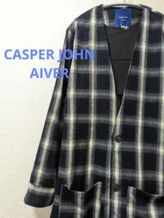 【CASPER JOHN】 キャスパージョン ロングノーカラー コート Mのサムネイル