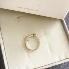 美品 ete ムーンストーン リング K10G ピンキーリング