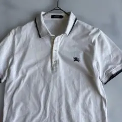 ✨美品✨ バーバリーブラックレーベル 白　半袖ポロシャツ　M