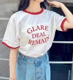 INGNI ロゴプリント リンガー半袖Tシャツ