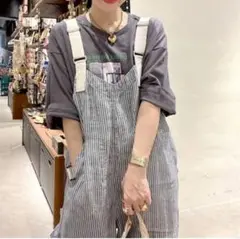 リネン オーバーオール