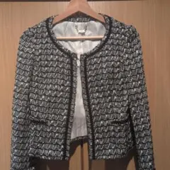 ブラック・ホワイトツイードジャケットとドレスセット