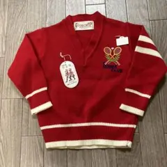 レトロ　テニスクラブ刺繍セーター