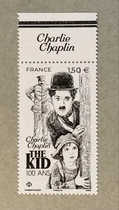 外国未使用切手　フランス1種　チャップリンの映画