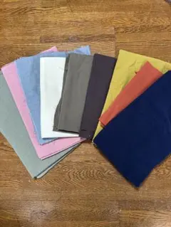 無地綿生地9色セット　ワッシャー生地