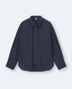新品未使用 GU ボウタイシャツQ ネイビー XL