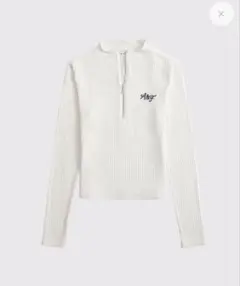 リブ　ハーフジップ　トップス アバクロ　abercrombie&Fitch