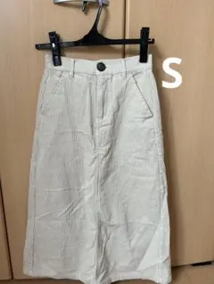 アイボリー コーデュロイ タイトスカート