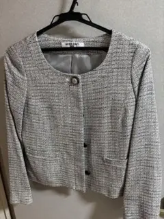 NATURAL BEAUTY BASIC ノーカラージャケット L グレー系
