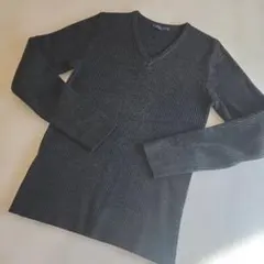 LULUAN & PART II ダークグレー Vネックニット