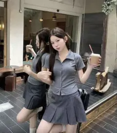 グレー 半袖 ポロシャツ トップス レディース