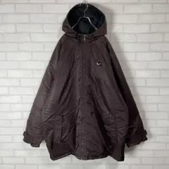 NIKE ナイキ 刺繍ロゴ 中綿 超オーバーサイズ マウンテンパーカー 肉厚 茶