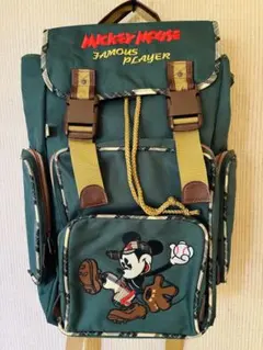 オールドディズニービンテージ野球MICKEY MOUSE緑バックパック美品のサムネイル