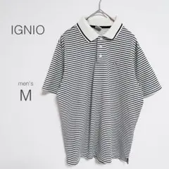 【イグニオ】ポロシャツ【M】アイクール ボーダー カジュアル ゴルフ 美品のサムネイル