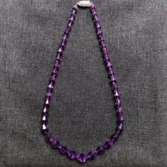 アメジストネックレス SILVER デザインカットネックレス パープル