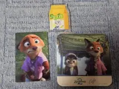 ズートピア ニック カード 特典 　コースター　アクリルマグネット