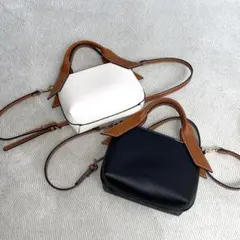ショルダーバッグ　小　2個セット　ホワイト　ブラック