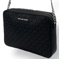 未使用級　マイケルコース　カメラバッグ　チェーン　ショルダー　PVC 黒