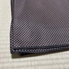 小紋　黒と茶色の格子柄　チェックの着物