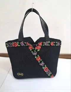FEILER フェイラー ハンドバッグ シュニール織×メッシュ 黒 希少スリット